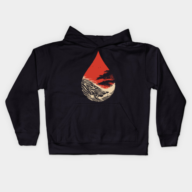 A World in a Drop Surreal Vintage Art Kids Hoodie by TuncGK