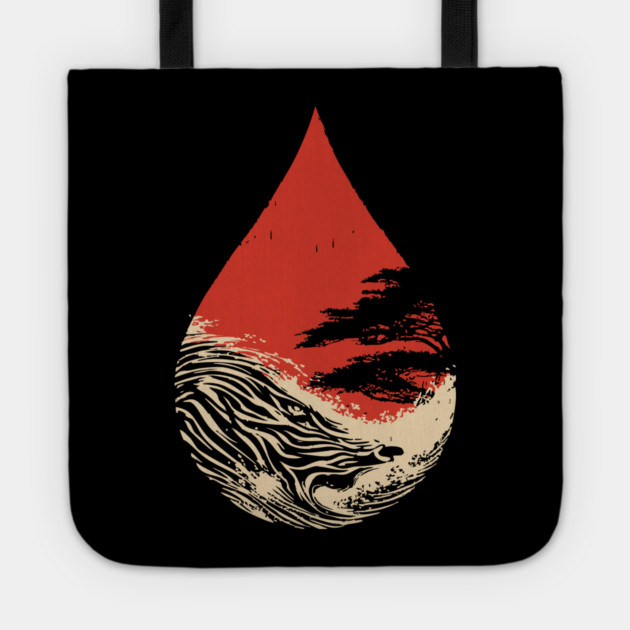 A World in a Drop Surreal Vintage Art Tote by TuncGK