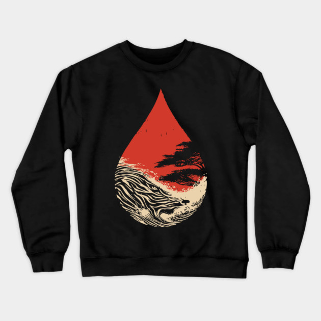 A World in a Drop Surreal Vintage Art Crewneck Sweatshirt by TuncGK