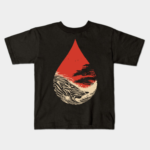 A World in a Drop Surreal Vintage Art Kids T-Shirt by TuncGK