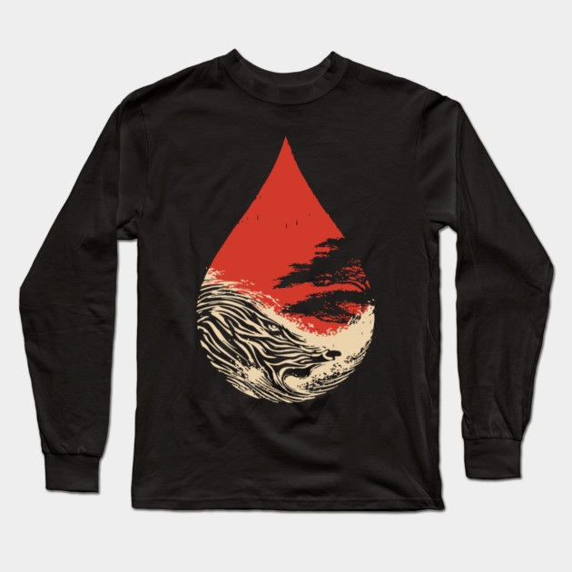 A World in a Drop Surreal Vintage Art Long Sleeve T-Shirt by TuncGK