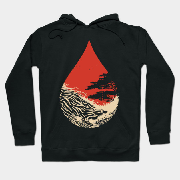 A World in a Drop Surreal Vintage Art Hoodie by TuncGK