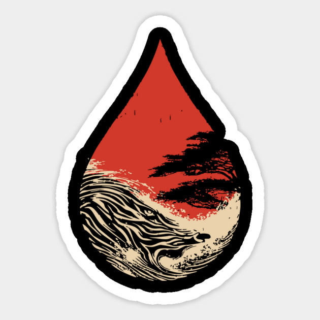 A World in a Drop Surreal Vintage Art Magnet by TuncGK