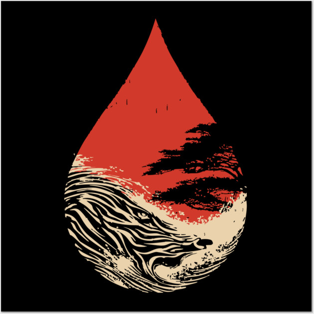 A World in a Drop Surreal Vintage Art Wall Art by TuncGK