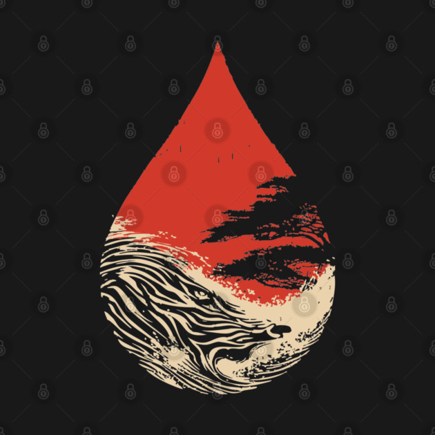 A World in a Drop Surreal Vintage Art by TuncGK