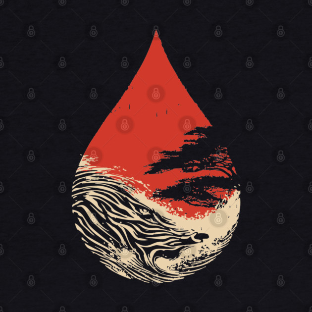 A World in a Drop Surreal Vintage Art by TuncGK