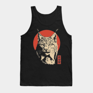 Fierce Lynx Stare Vintage Japanese Ukiyo-e Art Tank Top