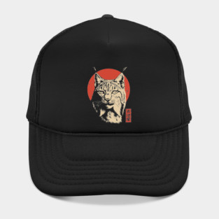 Fierce Lynx Stare Vintage Japanese Ukiyo-e Art Hat