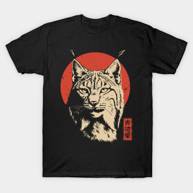 Fierce Lynx Stare Vintage Japanese Ukiyo-e Art T-Shirt by TuncGK