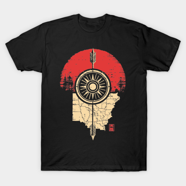 Ohio State Pride Buckeye Vintage Symbolic Map T-Shirt by TuncGK