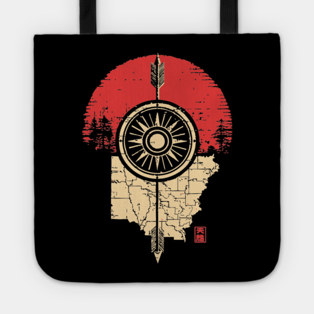 Ohio State Pride Buckeye Vintage Symbolic Map Tote by TuncGK