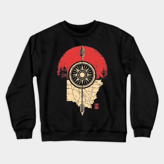 Ohio State Pride Buckeye Vintage Symbolic Map Crewneck Sweatshirt by TuncGK