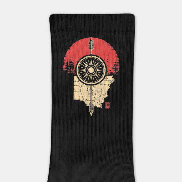 Ohio State Pride Buckeye Vintage Symbolic Map by TuncGK