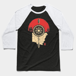 Ohio State Pride Buckeye Vintage Symbolic Map Baseball T-Shirt