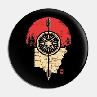 Ohio State Pride Buckeye Vintage Symbolic Map Pin