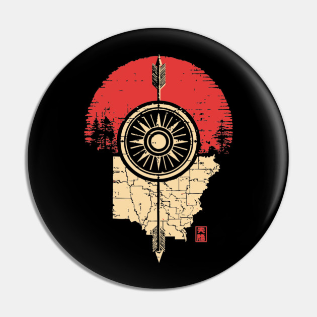 Ohio State Pride Buckeye Vintage Symbolic Map Pin by TuncGK