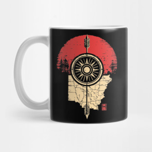 Ohio State Pride Buckeye Vintage Symbolic Map Mug
