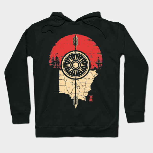 Ohio State Pride Buckeye Vintage Symbolic Map Hoodie by TuncGK