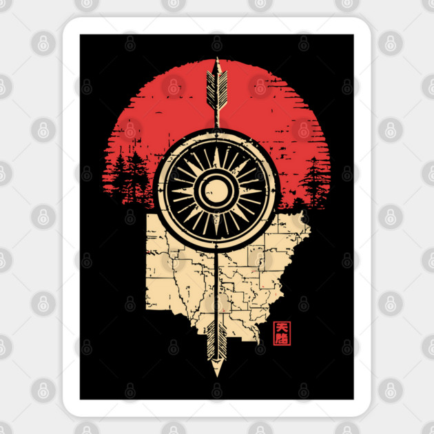 Ohio State Pride Buckeye Vintage Symbolic Map Sticker by TuncGK