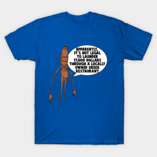 Marcus the Worm VR Chat Funny Meme Tiktok Viral Greek Restaurant T-Shirt