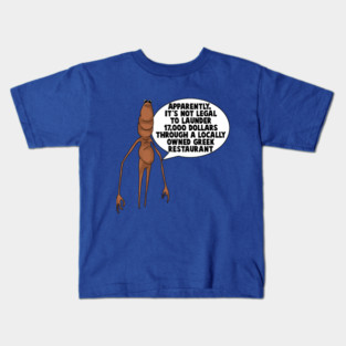 Marcus the Worm VR Chat Funny Meme Tiktok Viral Greek Restaurant Kids T-Shirt
