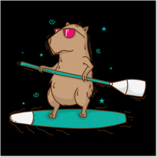 Guinea Pig Caviidae Guinea Pig surfing Rodent Posters and Art