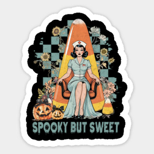 Spooky But Sweet Halloween Nurse Design Sticker