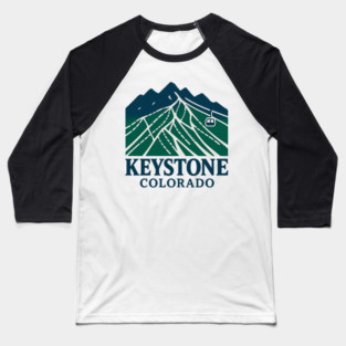 Keystone Colorado Ski Trail Map Design Baseball T-Shirt