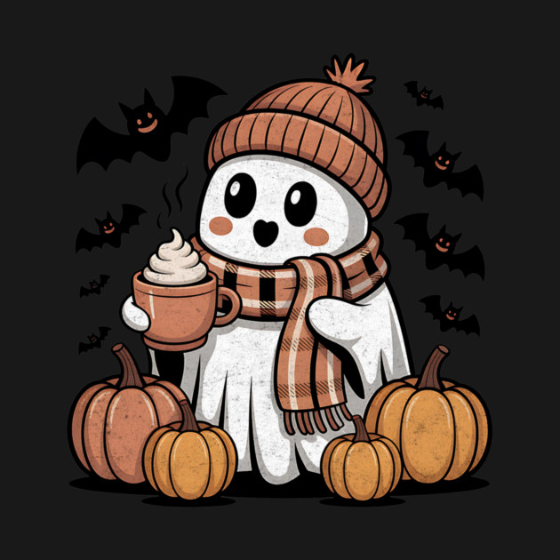 Pumpkin Spice Cozy Ghost Design by Designed By Marty