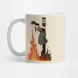 Witch Lighting Cigarette While Burning at the Stake Mug