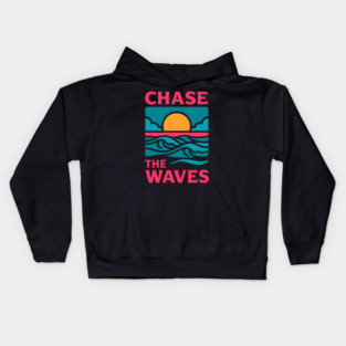 Chase the Waves – Retro Ocean Adventure Artwork Kids Hoodie
