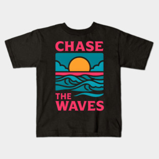 Chase the Waves – Retro Ocean Adventure Artwork Kids T-Shirt