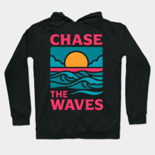 Chase the Waves – Retro Ocean Adventure Artwork Hoodie
