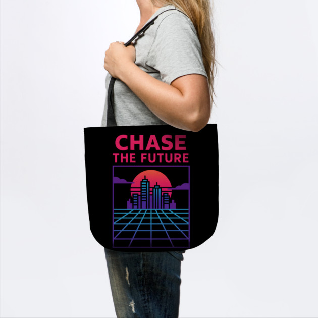 “Chase the Future – Retrowave Neon City Artwork by MakerMind8.2