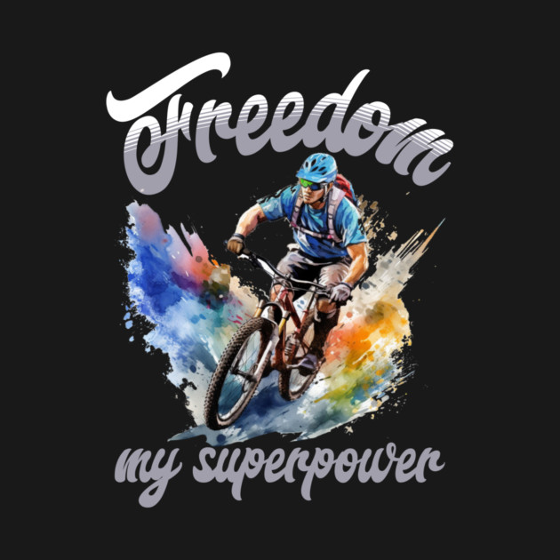 Freedom Bike Rider T-Shirt – Cycling Superpower Tee by Kathy Hawke