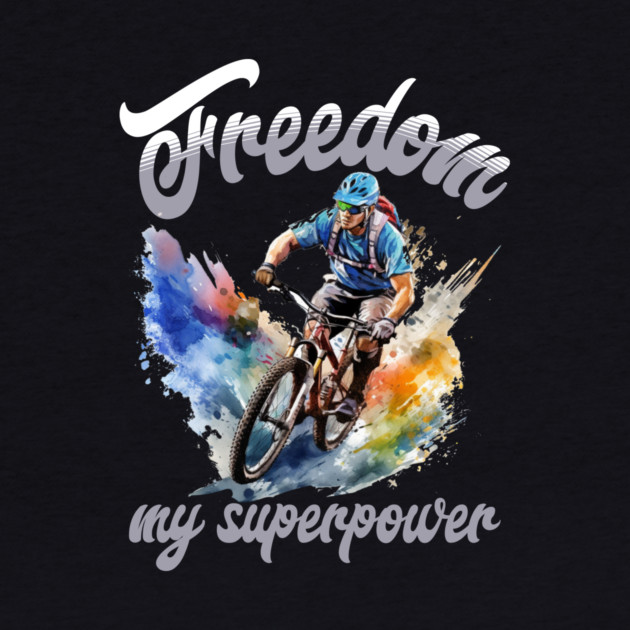 Freedom Bike Rider T-Shirt – Cycling Superpower Tee by Kathy Hawke