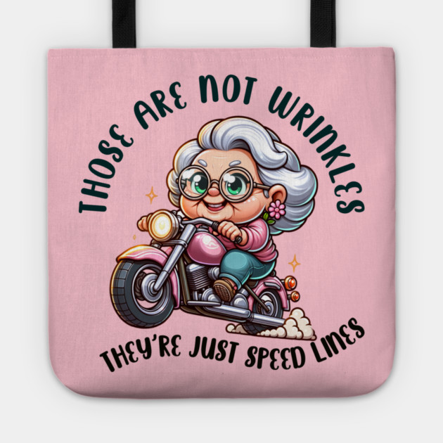 Those are not wrinkles, they're just speed lines Tote by Kathy Hawke