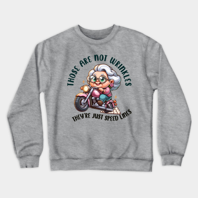 Those are not wrinkles, they're just speed lines Crewneck Sweatshirt by Kathy Hawke