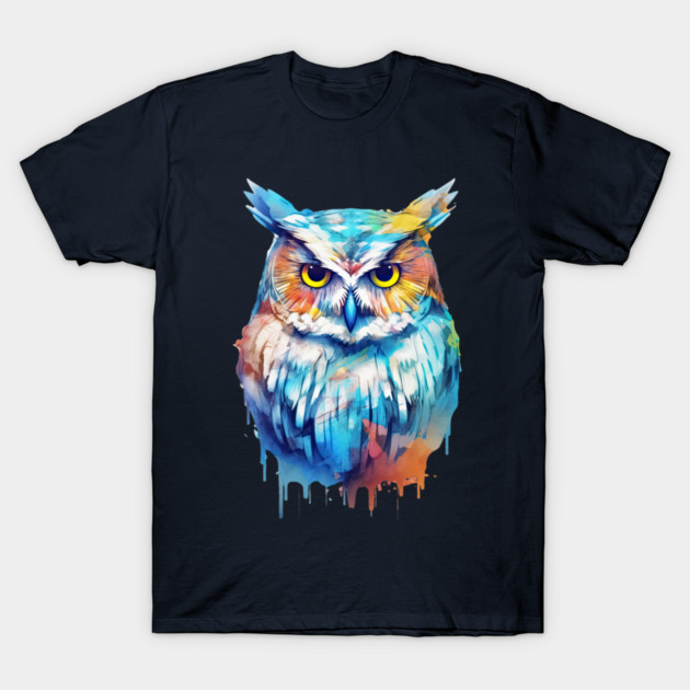 Owl Watercolor T-Shirt by Kathy Hawke