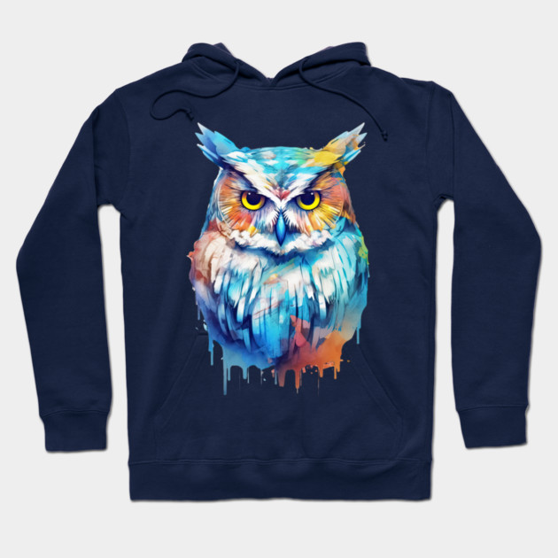 Owl Watercolor Hoodie by Kathy Hawke
