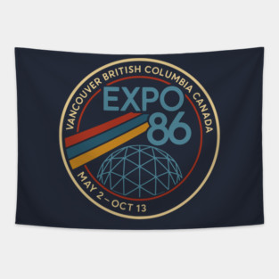 Retro Vancouver Canada Expo 86 Fair Tapestry