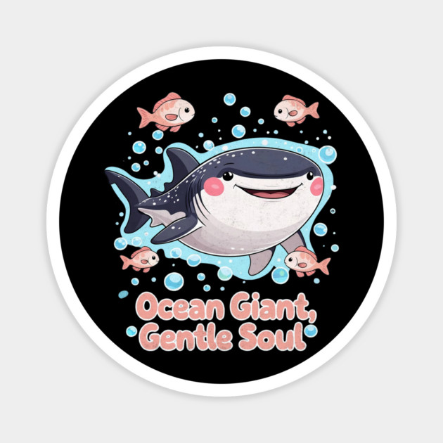 Ocean Giant Gentle Soul Whale Shark Cute Design Magnet by Designed By Marty