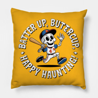 Cartoon Skeleton Sports Theme with Halloween Twist Pillow