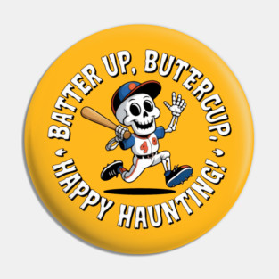 Cartoon Skeleton Sports Theme with Halloween Twist Pin
