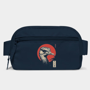 Contemplative Ostrich Portrait Ukiyo-e Nature Art Bag