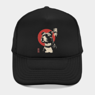 Soulful Pitbull Portrait Vintage Dog Lover Art Hat