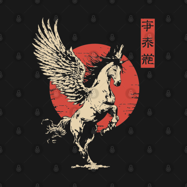 Mythical Pegasus Vintage Greek Mythology Art by TuncGK