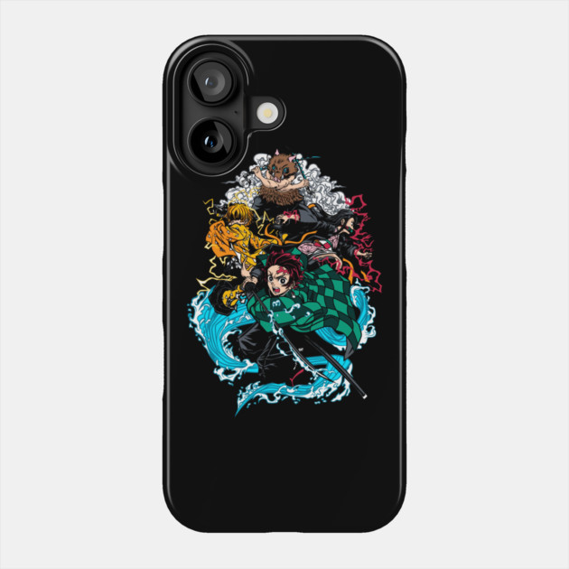 Demon Slayer Main Four in Action Phone Case by Otaku Vibes