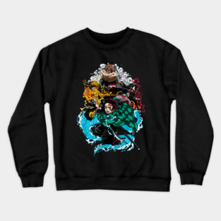 Demon Slayer Main Four in Action Crewneck Sweatshirt