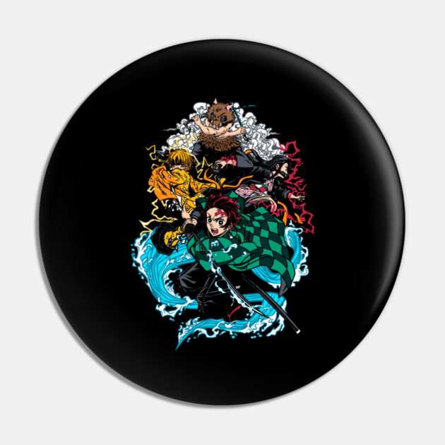 Demon Slayer Main Four in Action Pin by Otaku Vibes